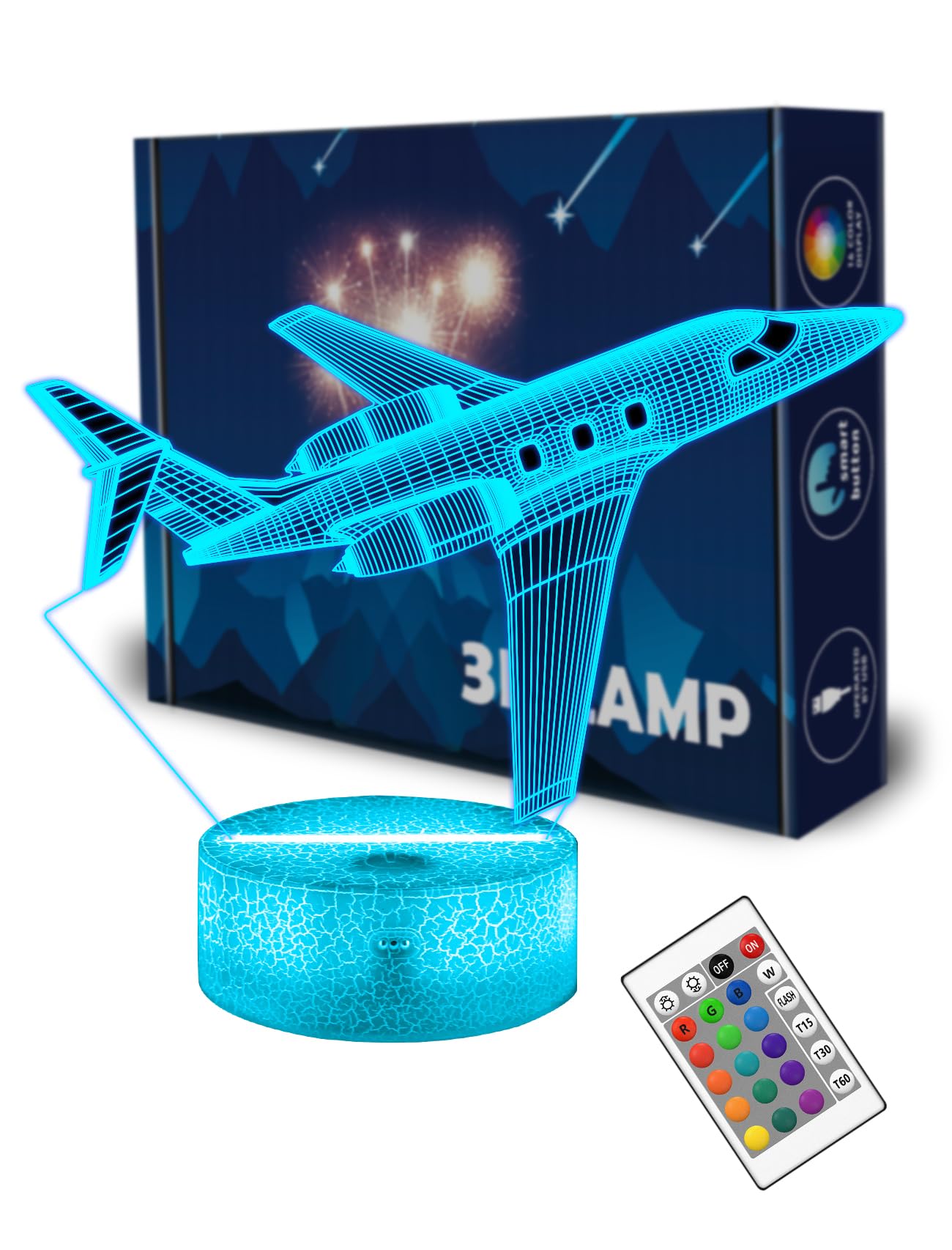 Fullosun Air  Gift    Night Light  Pilot Lamp With Remote Control 16 Colors Changeable Kids Room Lighting Creative Boys Aircraft Pilot Gift Holiday Xmas Decoration
