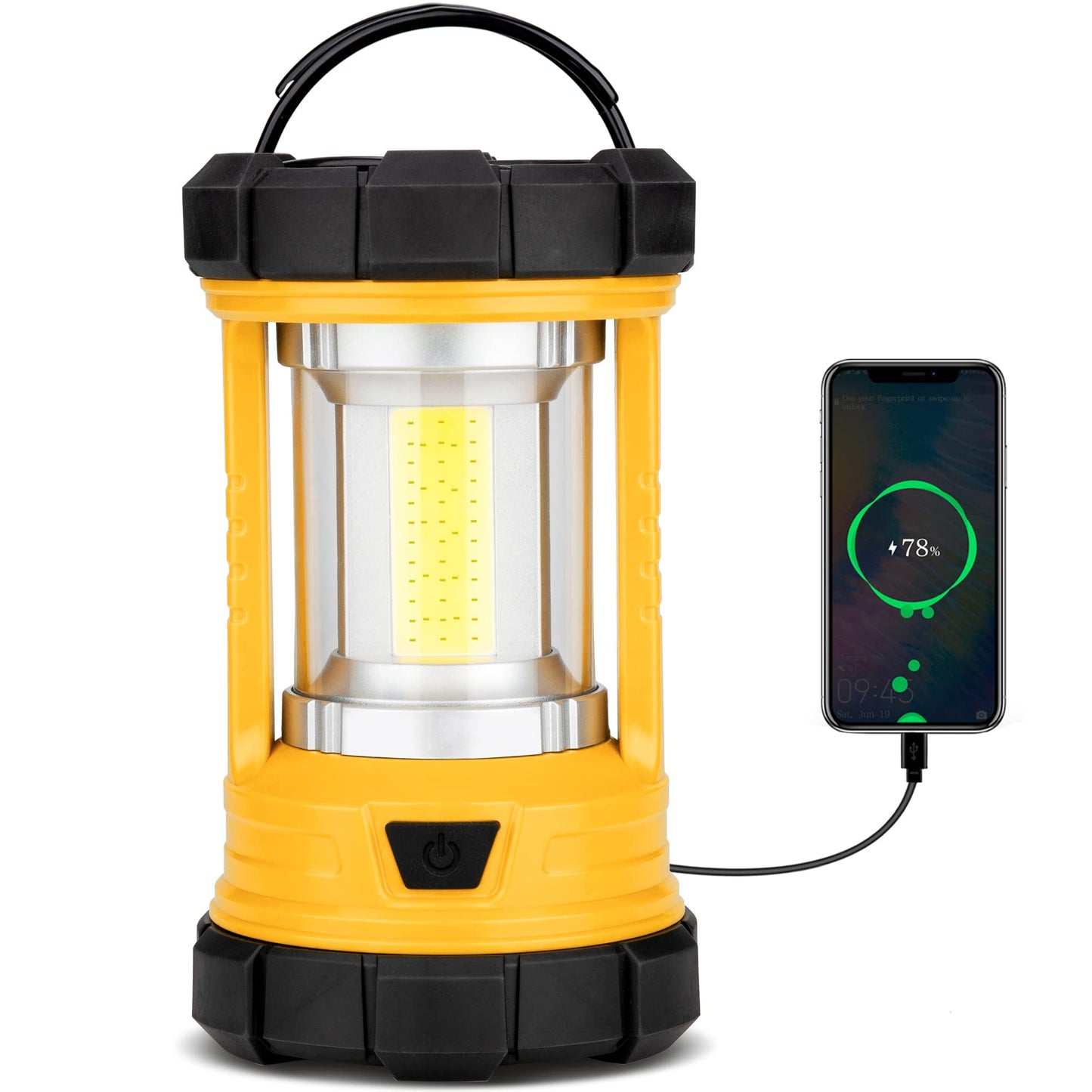 Favourlite Rechargeable Camping Lantern 3000LM 5 Light Modes Waterproof Orange