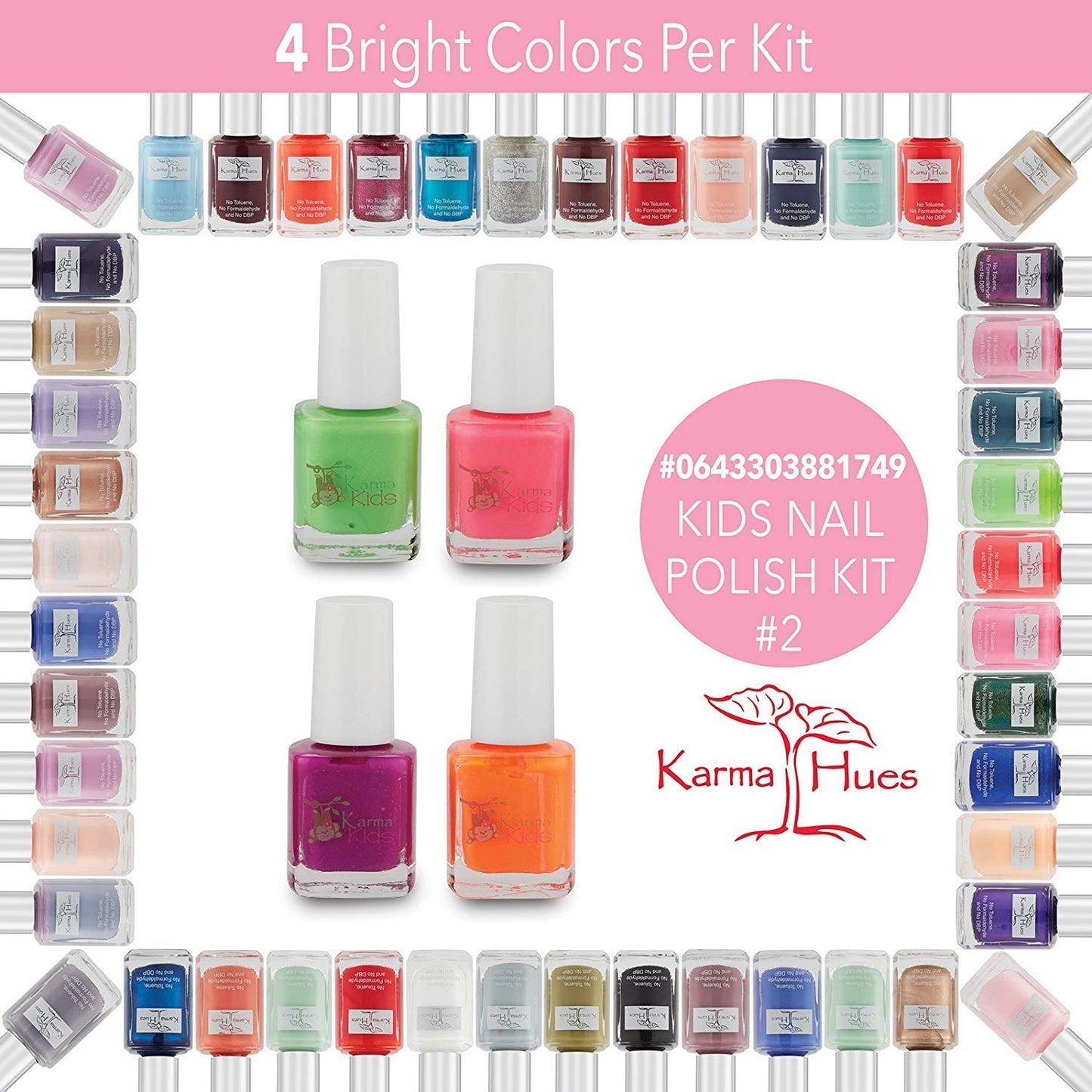 Karma Kids Nail Polish Box Set No. 2 Natural Safe Nail Polish for Little Girls - Non-Toxic, Vegan, and Cruelty Free - Quick Dry,