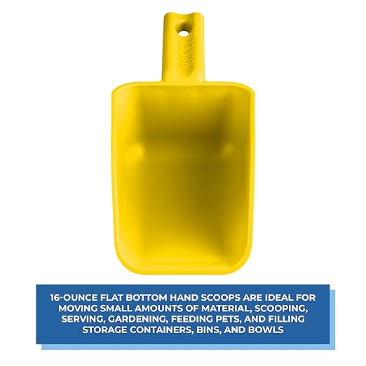 Vikan Remco 63006 Color-Coded Plastic Hand Scoop - BPA-Free Food-Safe Kitchen Utensils, Restaurant and Food Service Supplies, 16 oz, Yellow