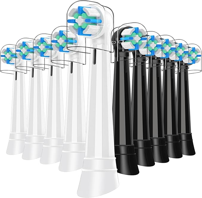iO Replacement Heads Compatible with Oral B iO Electric Toothbrush,Compatible with Oral B iO Series 2/3/4/5/6/7/8/9/10,Premium Bristles for Deep Cleaning&Gentle Care,Black/White