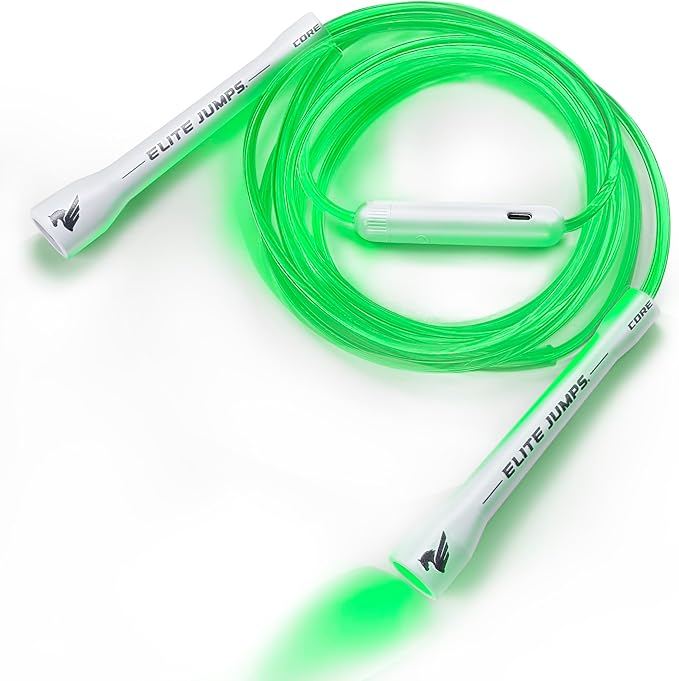 Elite Jumps - Light Show LED Jump Rope - For Kids & Adults - Durable & Lightweight - Adjustable Length & USB Rechargeable...