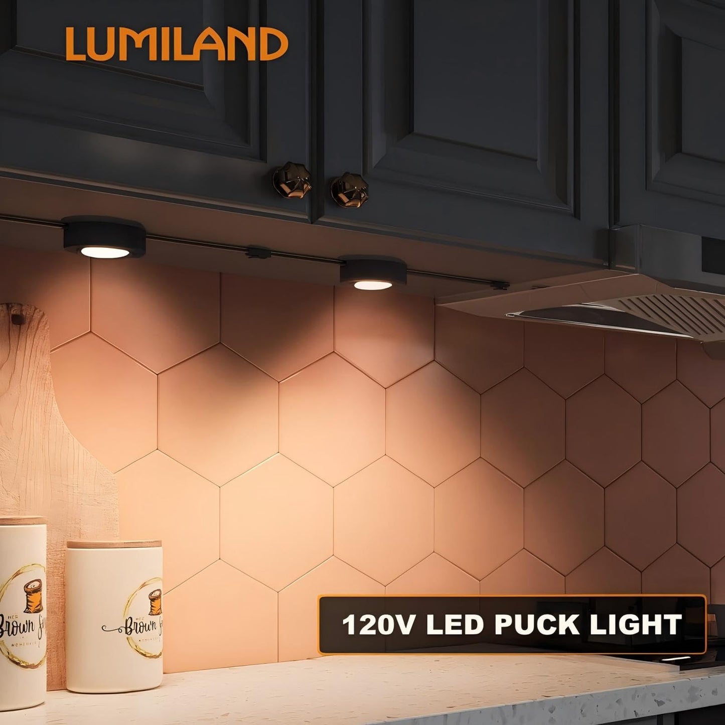 Lumiland Wired Led Puck Lights (2.7Wx3) Plug-In Lighting Natural White (4000K)  Led Cabinet Light For Kitchen Can Be Surface Mount Or Recess Mount  Black