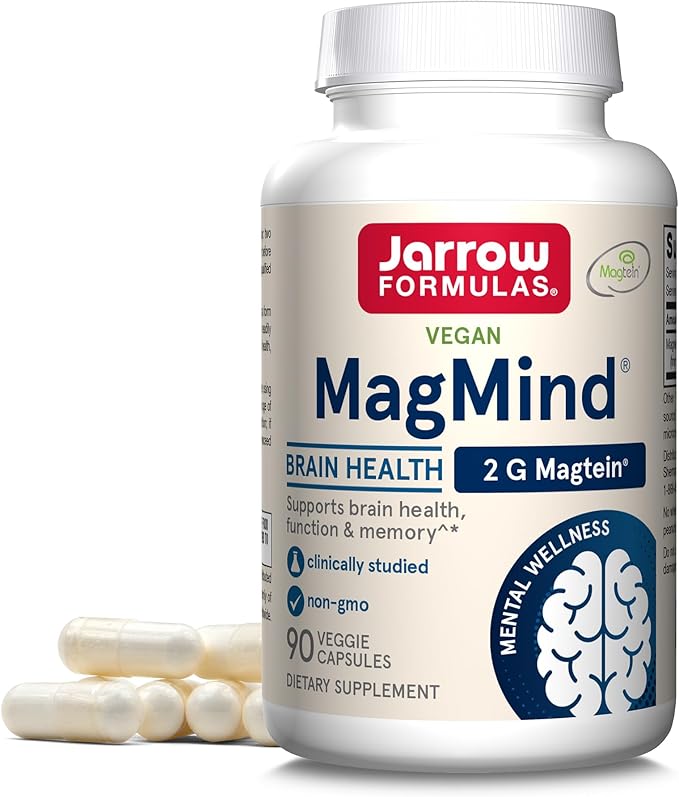 Jarrow Formulas Maximum Strength Methyl B-12 5000 mcg, Dietary Supplement & MagMind Brain Health with Magtein (Magnesium L-Threonate), Dietary Supplement