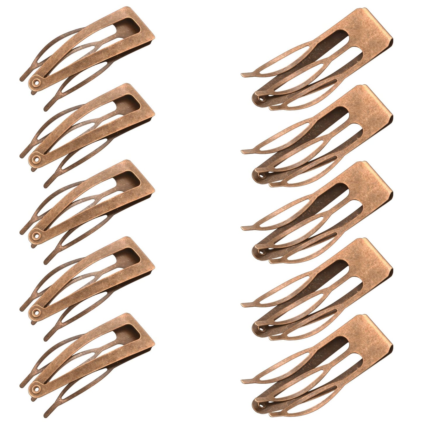 Chinco 24 Pcs Double Grip Hair Clips Metal Snap Clips Women Barrettes for Hair Making, Salon Supplies(Red Ancient Bronze,2 Inch)
