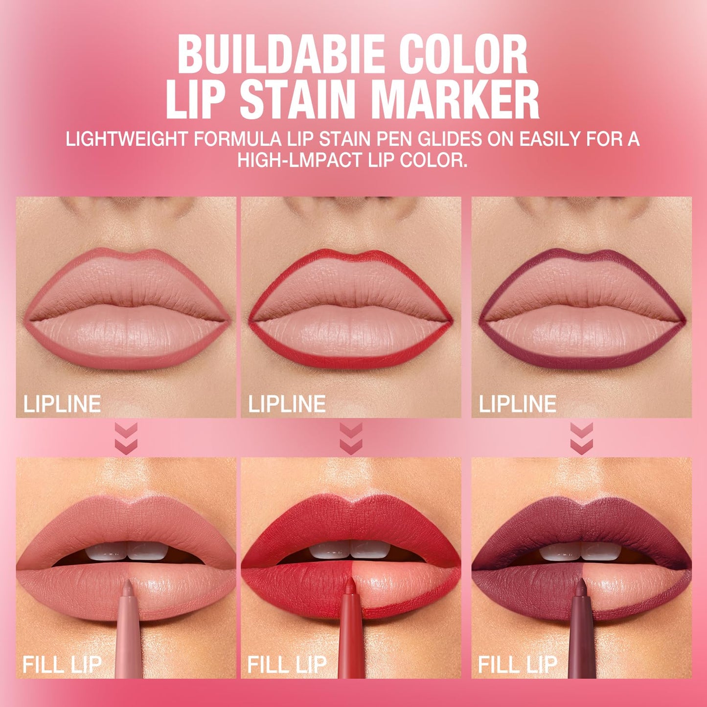 Jolilab Matte Lip Liner Set, Lip Makeup Set Natural Smooth Long-Lasting And Hydrating Beauty Daily Cosmetics Gift for Girls Easy