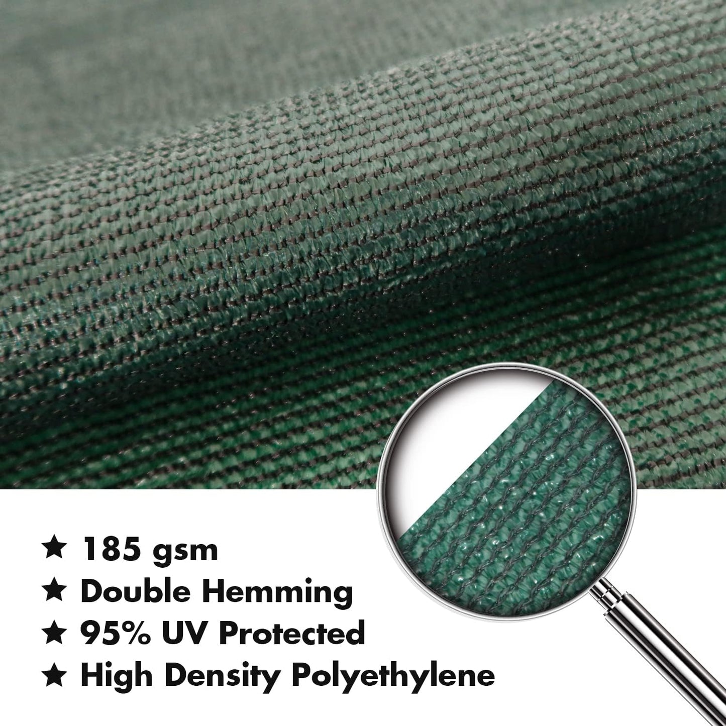 KANAGAWA 14'X15' Dark Green Custom Size Sun Shade Sail Rectangle UV Block Canopy Cover for Patio Backyard Lawn Garden Outdoor (Customized Available)
