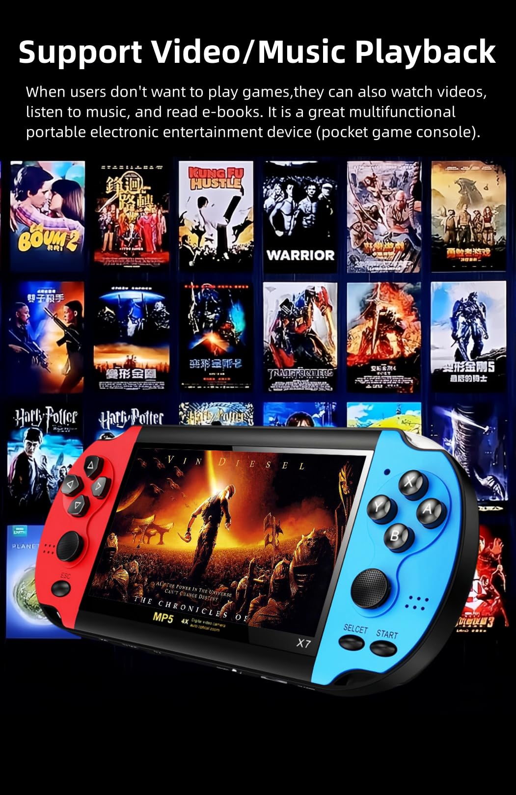 TAQY 4.5 Inch Retro Game Console Multiple Simulators Built-in Free 3000 Games Support Video/Music Portable Children's Puzzle Device/Toys Electronic Game Kid's Travel Companion