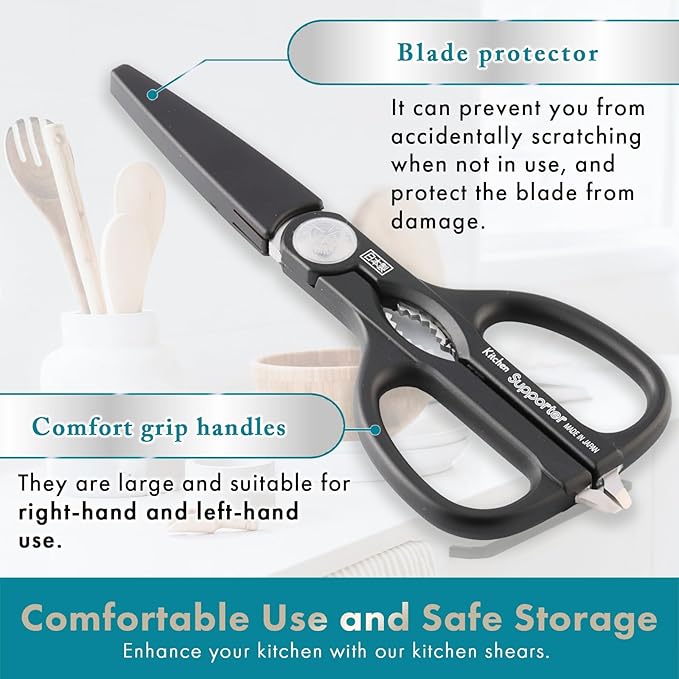 Japanese Multipurpose 9.0" Kitchen Scissors Come Apart Blade Stainless Steel Made in Japan