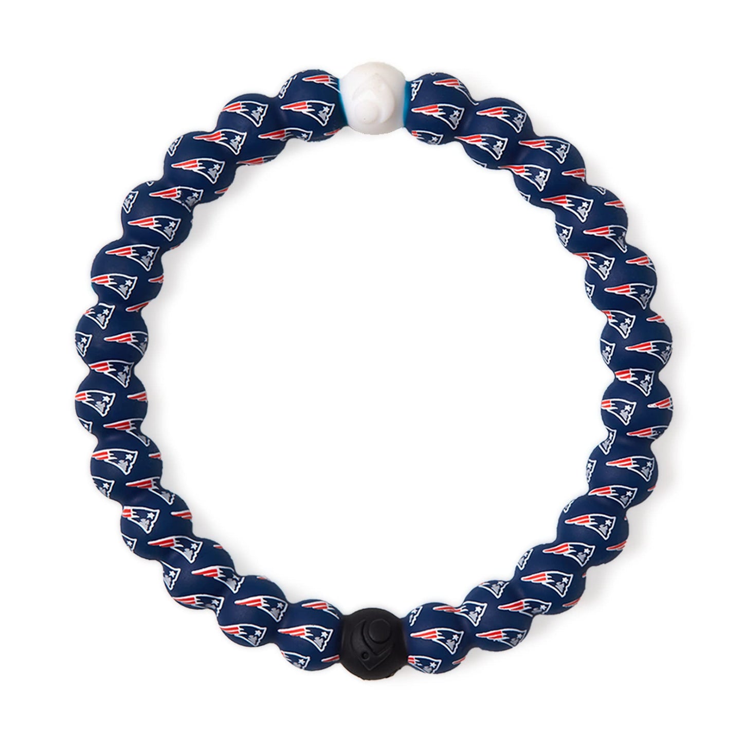 Lokai Silicone Beaded Bracelet for Men & Women, NFL Football Collection - New England Patriots, Blue Logo, Large - Silicone Jewe