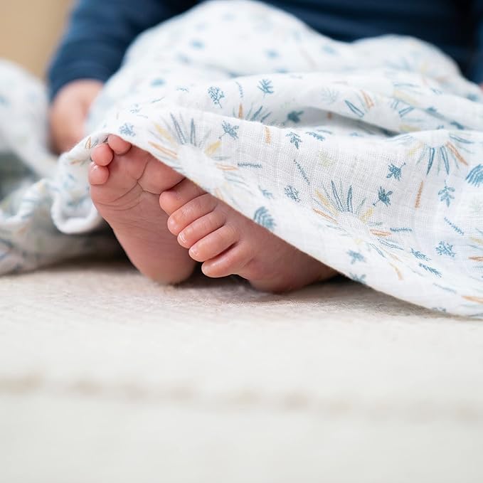aden + anais Essentials Muslin Swaddle Blankets for Baby Girls and Boys, Newborn Receiving Blanket for Swaddling, 100% Cotton Baby Swaddle Wrap, 4 Pack, Harmony