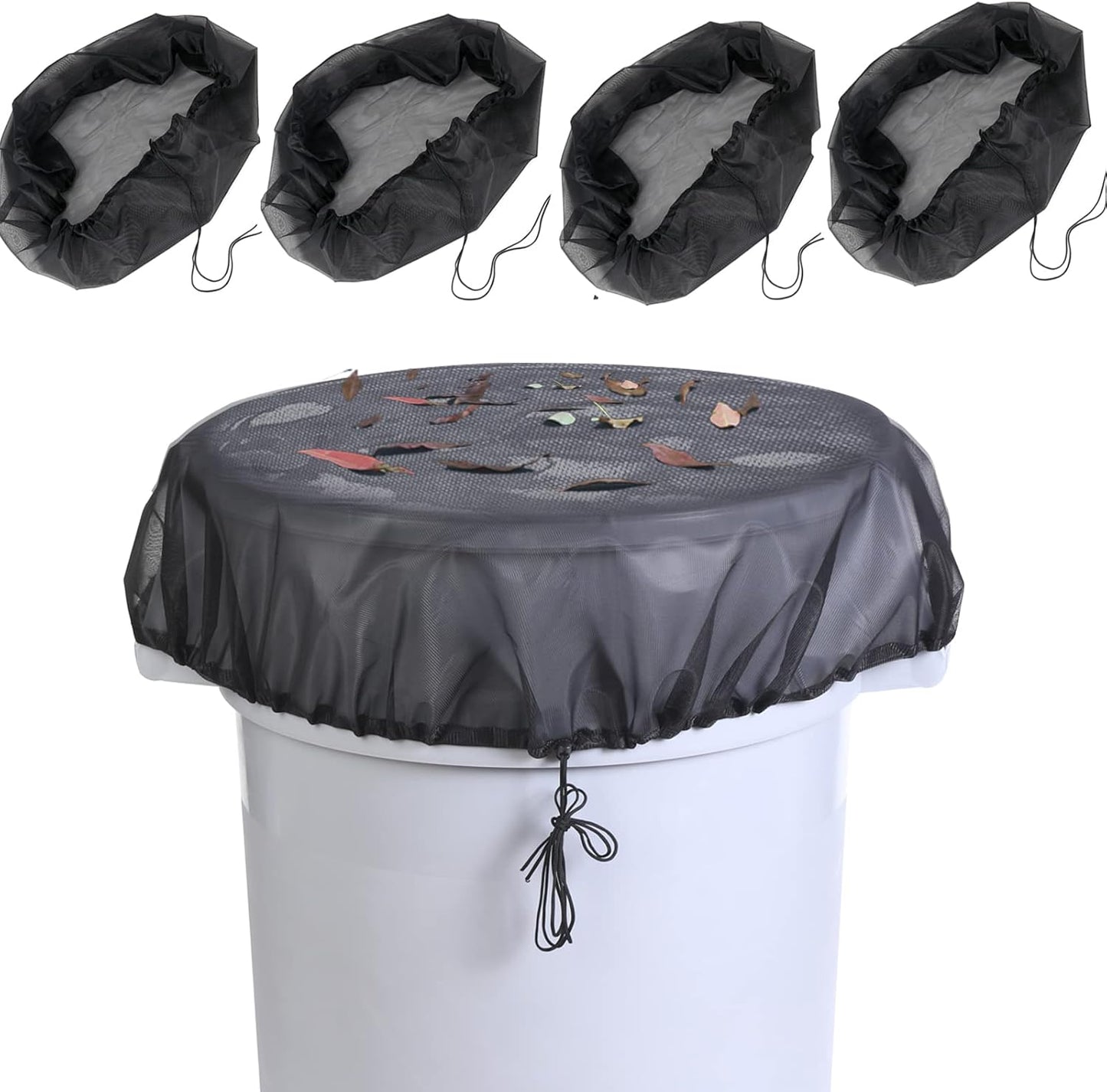 37.5 Inch Mesh Cover for Rain Barrel,Rain Bucket Leaf Filter Screen Cover,Pack of 4