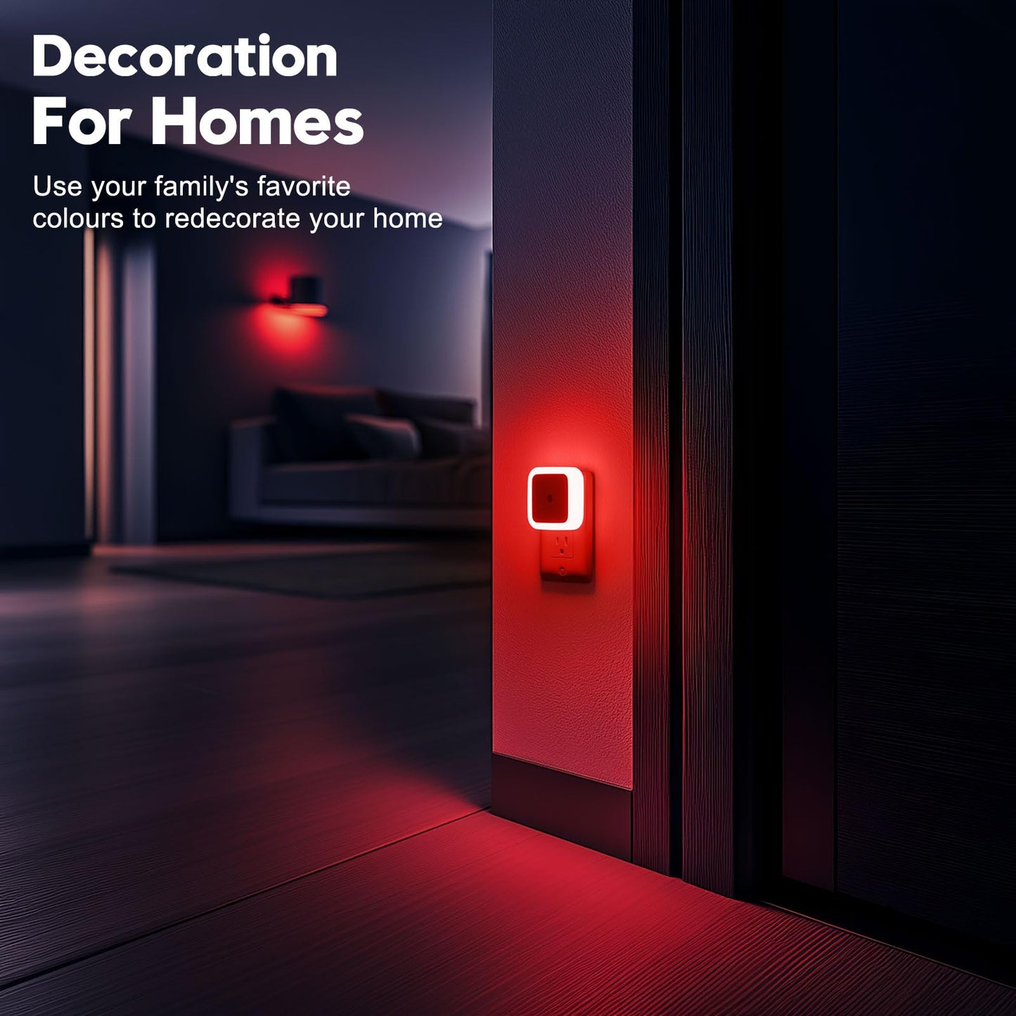 Sujeet Night Light 8-Pack Plug-in LED Dusk to Dawn Red Plastic NO.603