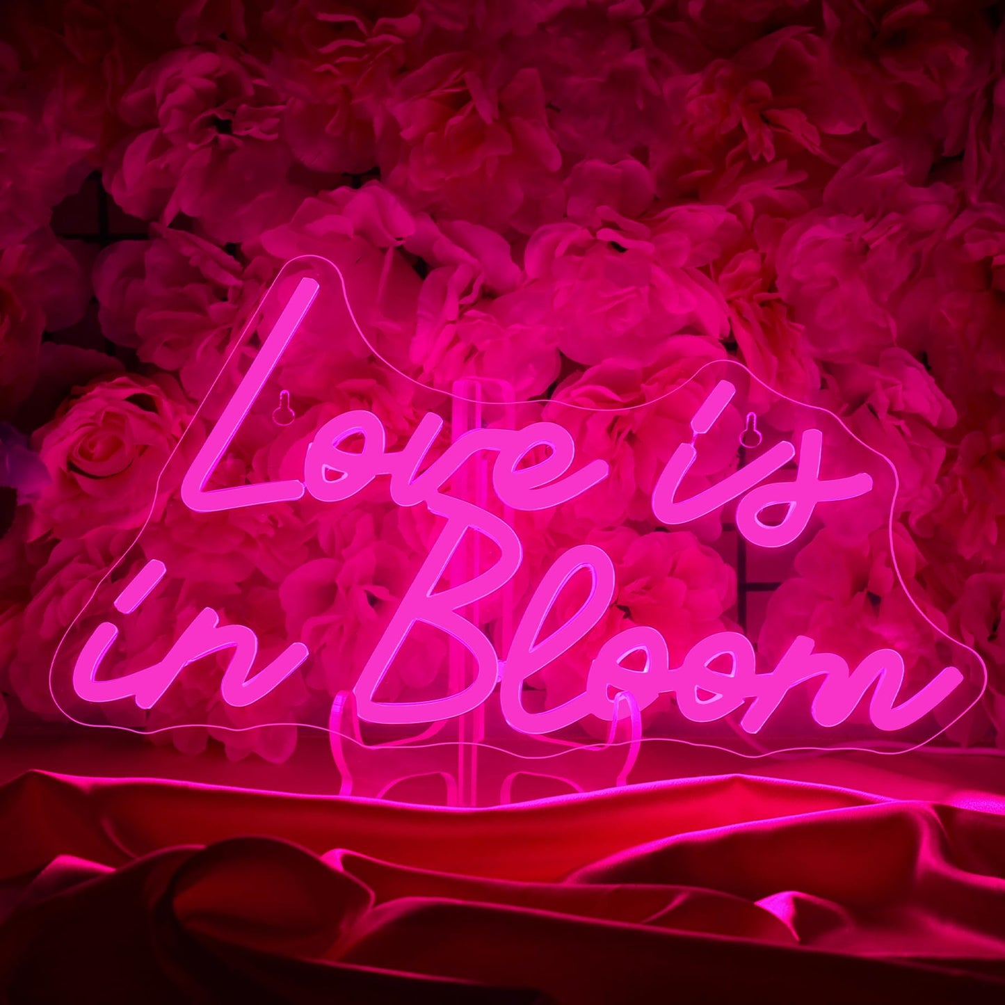 Nosun Love Is In Bloom Neon Sign For Wall Decor Dimmable Led Lights Signs Letters Signs For Bridal Shower Pink Neon Light Room Decor For Wedding Engagement Birthday Party Gift
