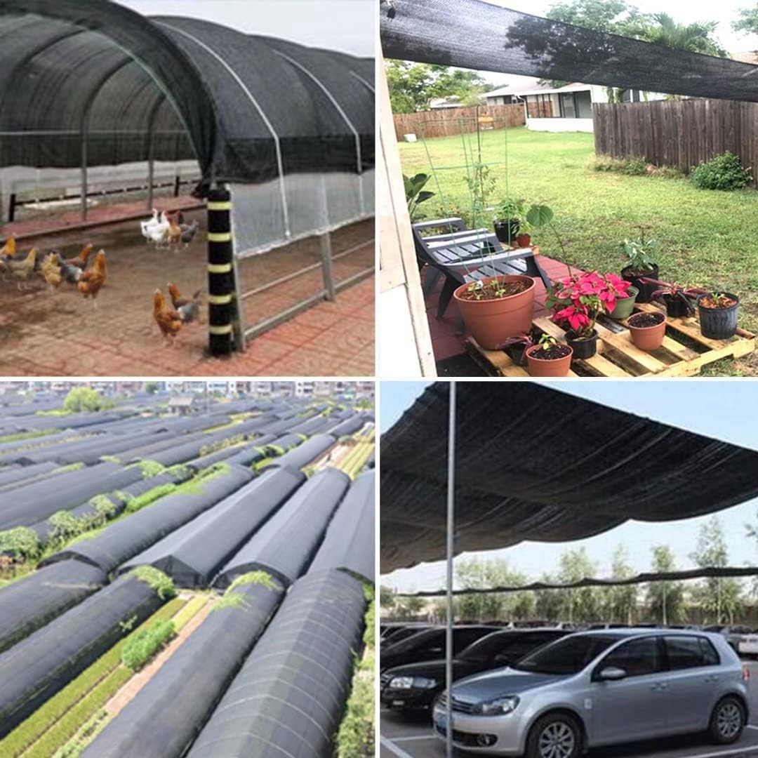 QLOFEI Shade Cloth - 70-90% Sunblock Net for Garden Patio,Shade Sails for Plants Greenhouse Outdoor Pergola Lawn Swimming Sun Shade Cloths for Kennel Chicken Coop Easier to Hang Shade Net Cover…