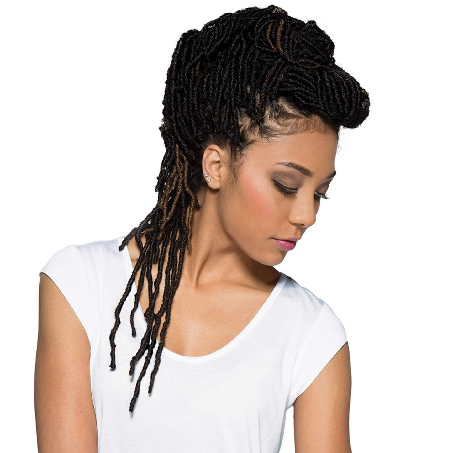Bobbi Boss Synthetic Hair Crochet Braids African Roots Braid Collection Nu Locs 18 (4-Pack, 1B)