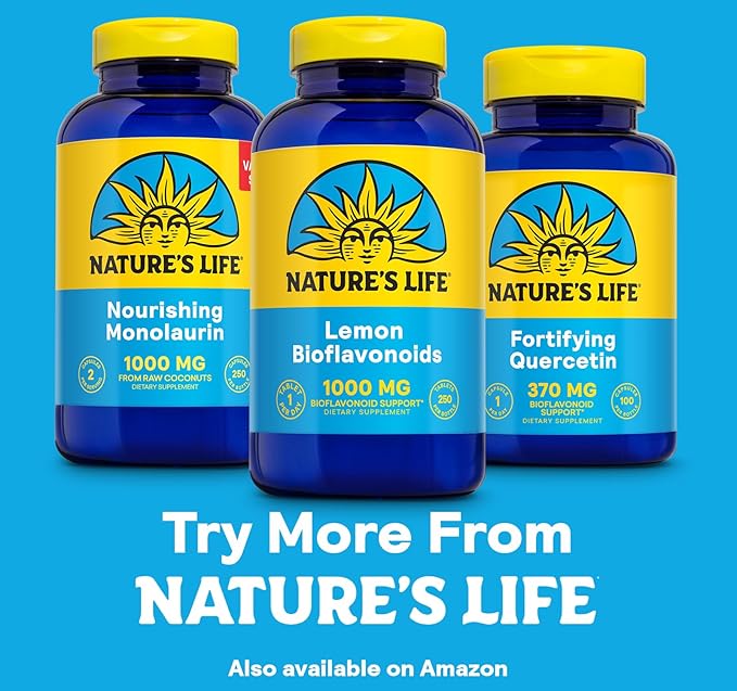 Nature's Life Bioflavonoids 1000mg per Serving | 250 Capsules | More Than 4 Months Supply | Lemon Bioflavonoid Complex, Hesperidin & Rutin | Antioxidant for Healthy Capillaries & VIT C Absorption