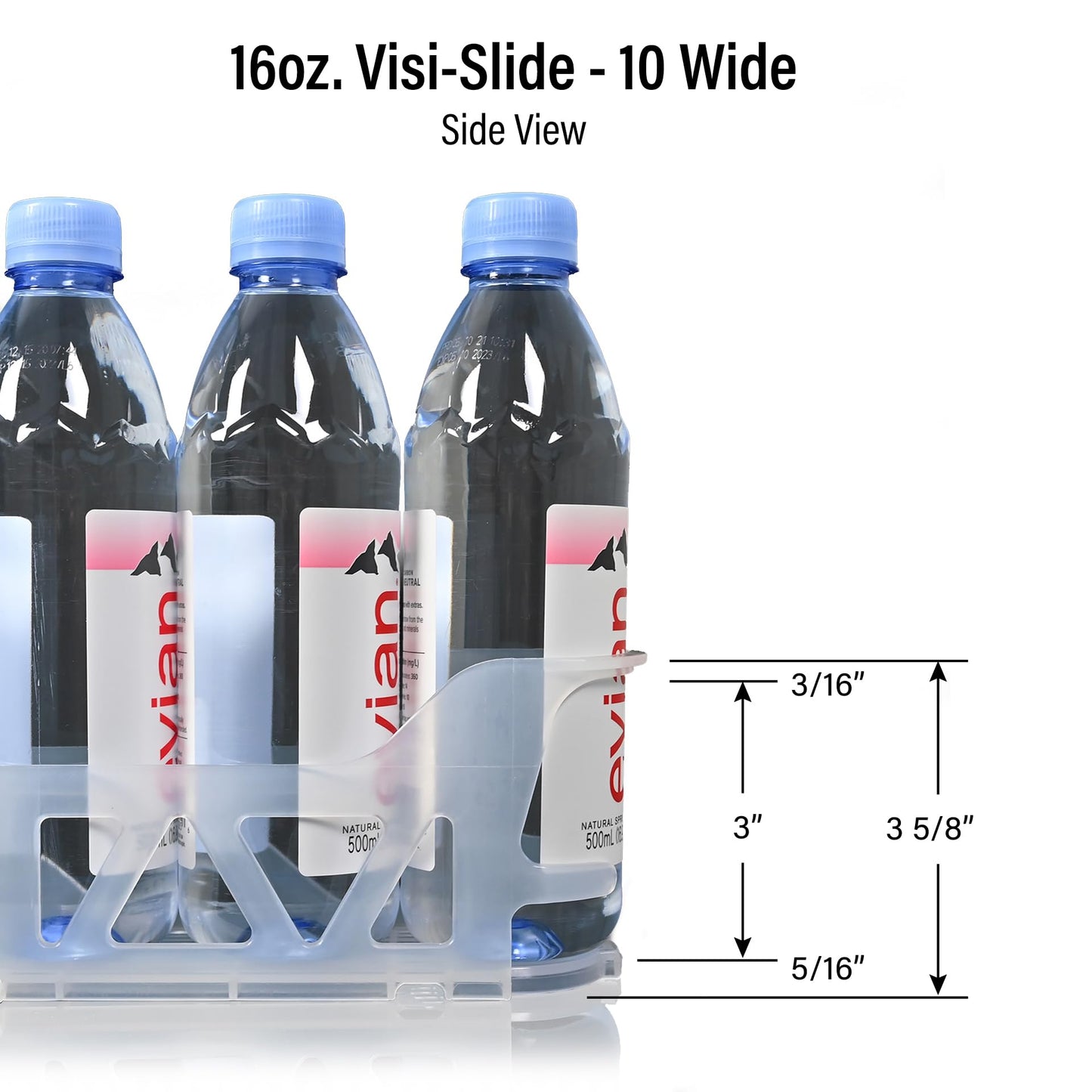 Display Technologies Visi-Slide Fridge Drink Organizer, Soda Can Organizer, Gravity Fed Glide for Angled Shelves for Coolers, Commercial Refrigerators, and Cold Vaults (2-Pack)
