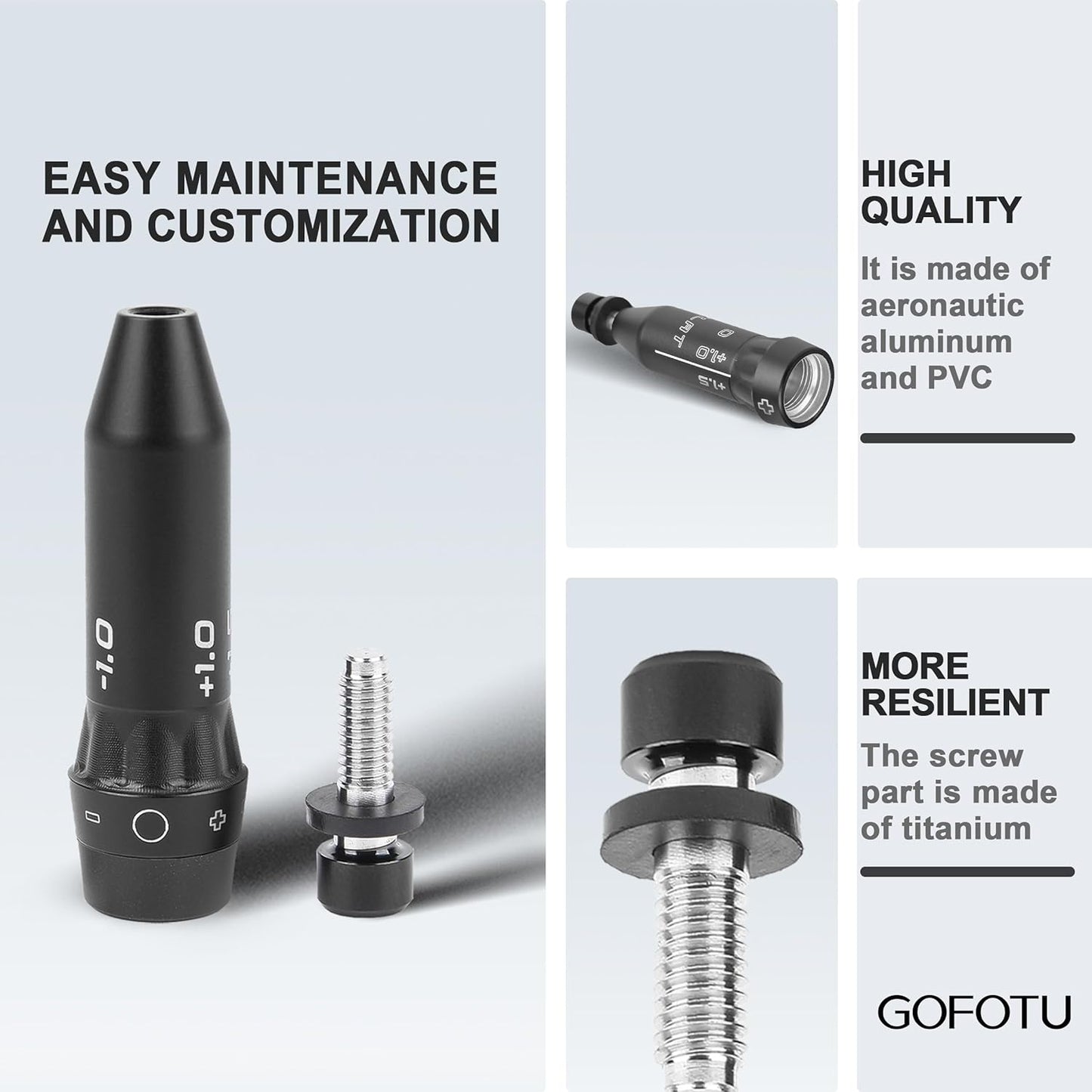 Gofoto .335 Tip Golf Shaft Adapter Sleeve Compatible with Ping G440 Driver Right Hand