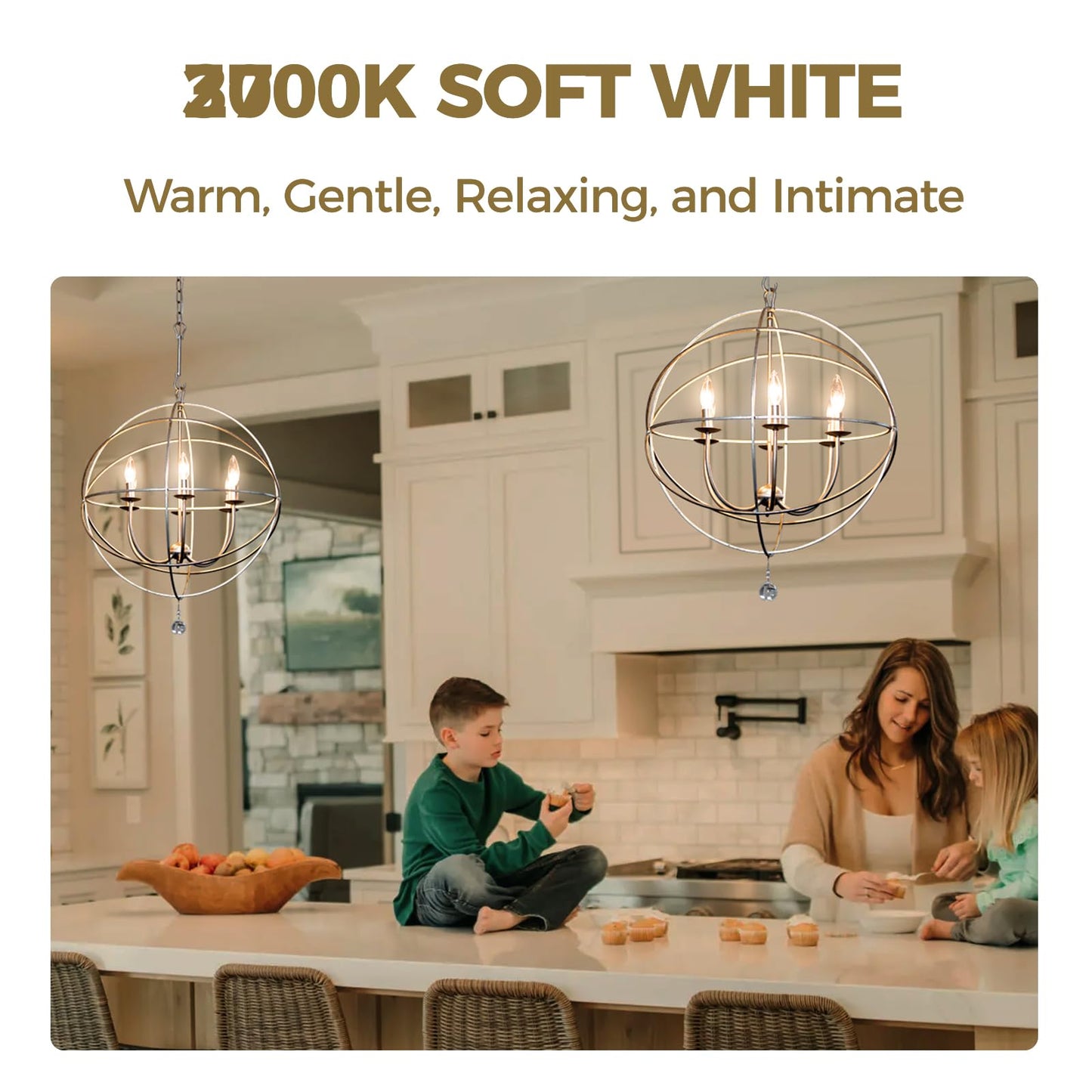 Hizashi E12 Candelabra Bulb 40 watt Equivalent, Dimmable Candelabra LED Light Bulbs Soft White 3000K, 90+CRI 4W 450LM B10 LED Candle Bulb, Candelabra Base, UL Listed, 12 Pack