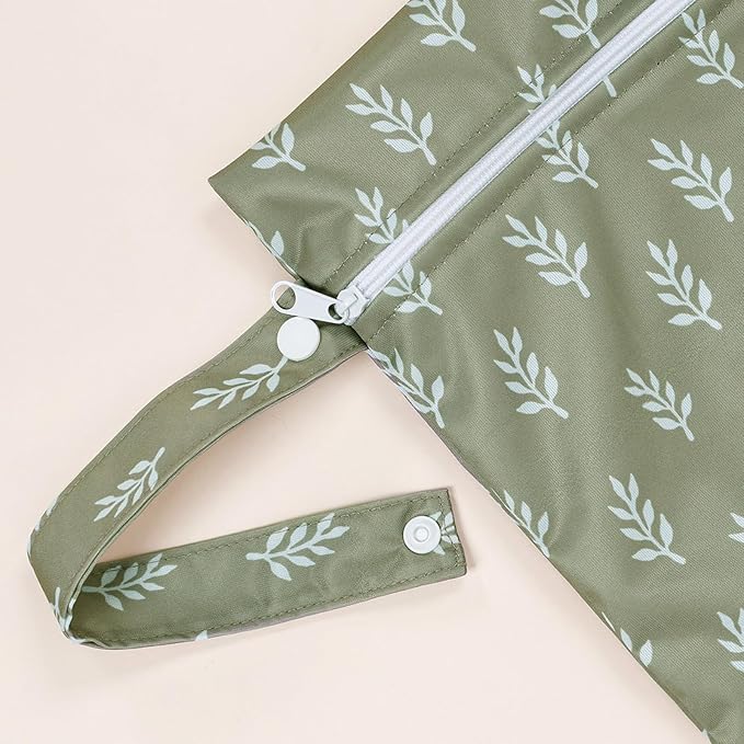 HappyFlute 2pcs Wet Bag Waterproof Bag Set-Cactus and Animal Pattern Wet Bag for Towels,Diaper Bag,Swim Bag,Beach Bag,Gym Bag,Wet/Dry Bag,Wet Clothes Bag,Wet Swimsuit Bag,10.2x14.4 inches.(Flower)