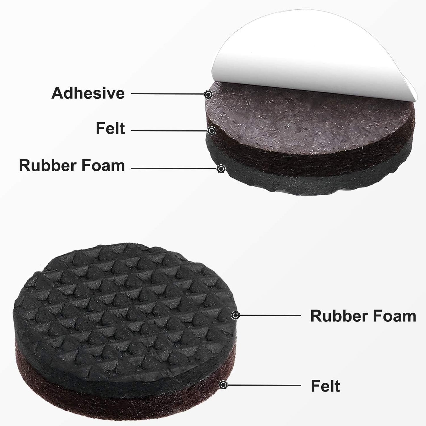 Yelanon Non Slip Furniture Pads -36 pcs 1’’ Furniture Grippers Non Skid for Furniture Legs,Self Adhesive Rubber Feet Furniture Feet, Anti Slide Hardwood Floor Protector for Keep Furniture Stoppers