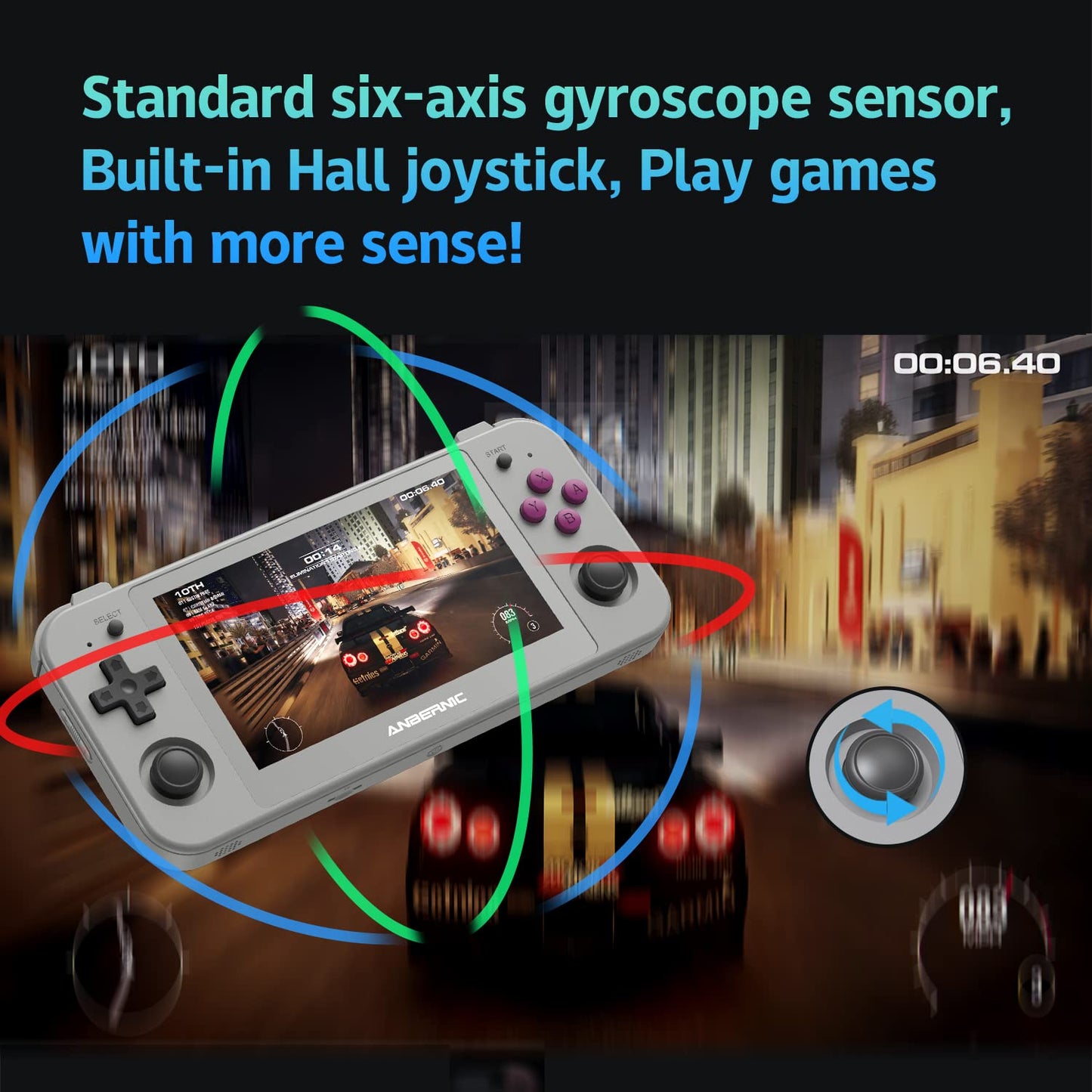 Handheld Game Console Android 12,Unisoc Tiger T618 Built-in 128G Pre-Loaded 3172 Games,Gyroscope Sensor and 4.95 inch OLED Touch Screen
