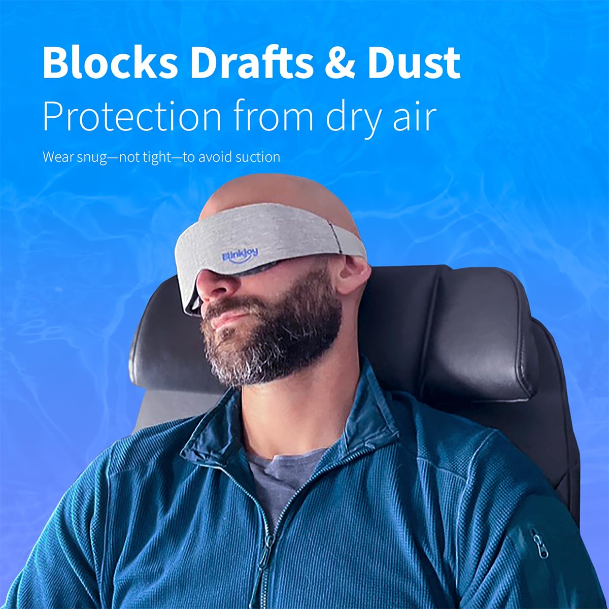 Blinkjoy Hydrating Sleep Mask for Dry Eye Relief – Moisture-Sealing Blackout Eye Mask Protects from Dust & Drafts, Preserves Eye Drops & Ointment, Lightweight (1st Gen)