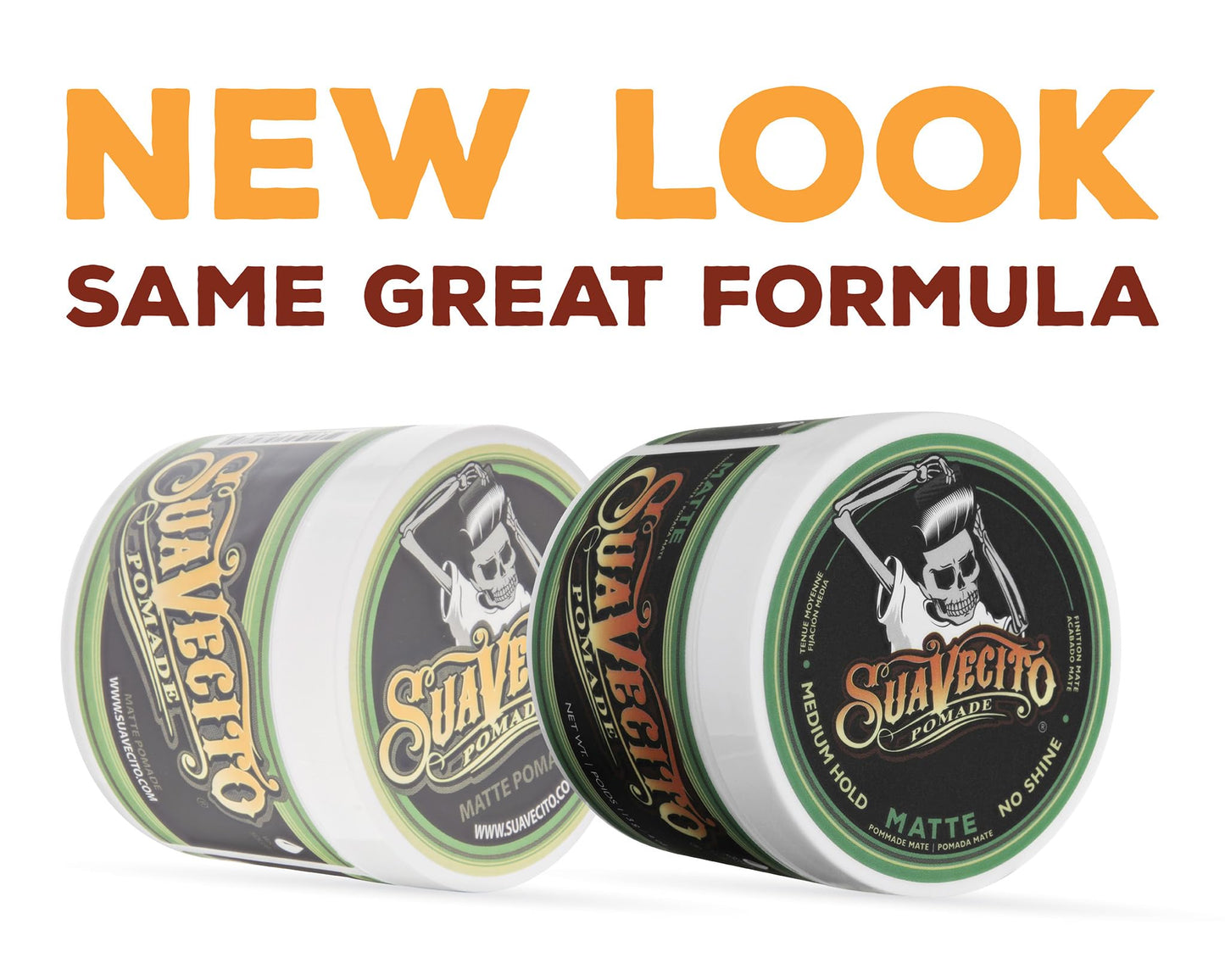 Suavecito Pomade Matte (No Shine) Formula 4 oz, 1 Pack - Medium Hold Hair Pomade For Men - Matte Hair Paste For Natural Texture
