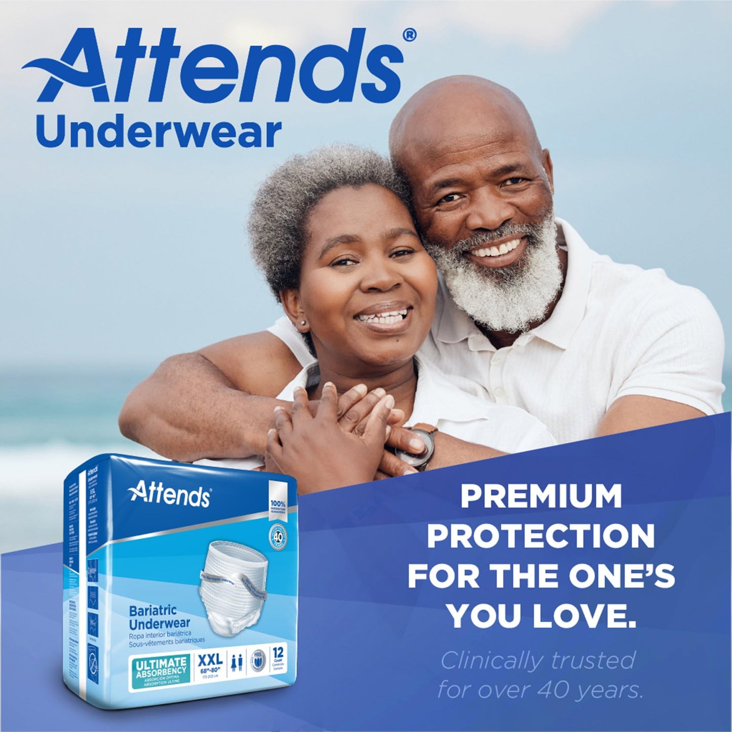 Attends Bariatric Pull On XXL Underwear, Moderate Absorbency, 1 Case Of 48
