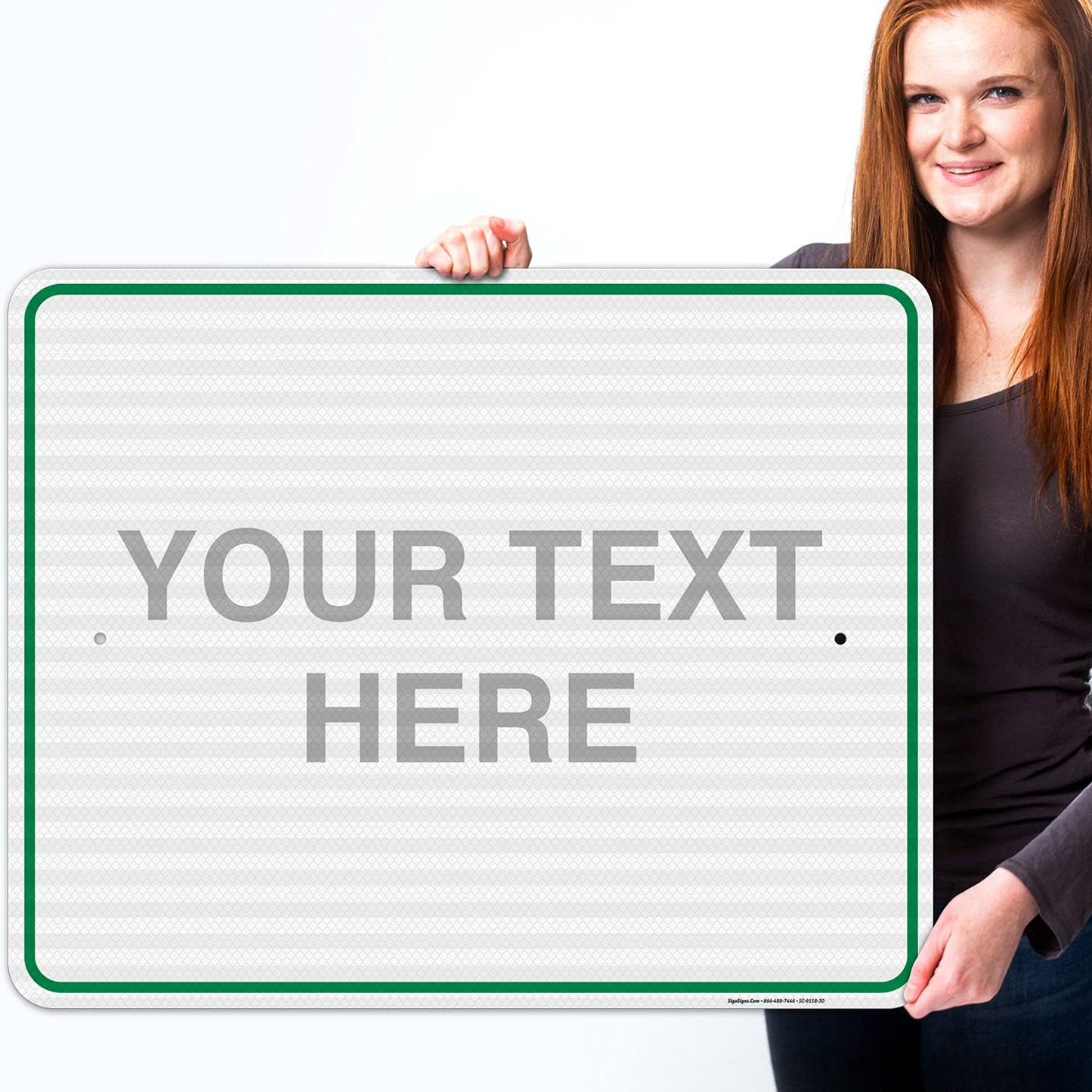 Custom Sign, Personalized Metal Signs, Customize for Office, Business, Workplace, Home, Airbnb, Delivery Green Signs, 24x30 Inches, 3M EGP Reflective .080 Aluminum, Fade Resistant, Made in USA
