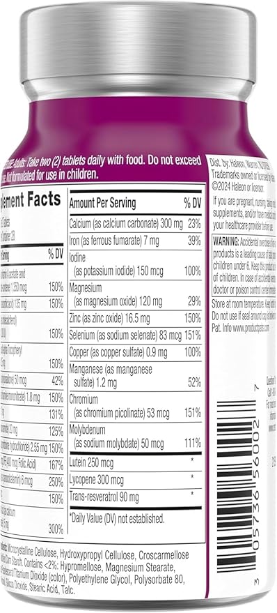 Centrum Age Defy for Women, All-in-1 High Potency Multivitamin + Healthy Aging Supplement, Multivitamin Blend with Resveratrol, and Niacin for NAD+ Level Support, Aluminium Bottle, 56 Tablets