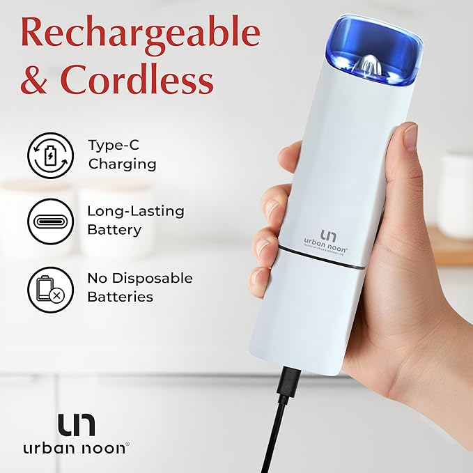 Automatic Salt and Pepper Grinder Set - Rechargeable Electric Salt and Pepper Shakers with Adjustable Coarseness, LED Light, One-Handed Use, Gravity Salt Grinder and Electric Pepper Mill