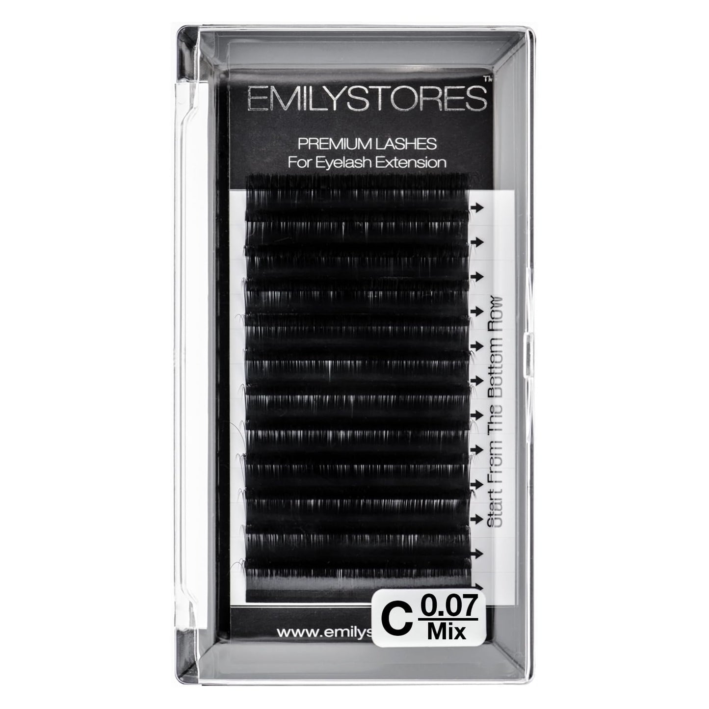 EMILYSTORES Eyelash Extensions 0.07mm Thickness C Curl Length 8-14mm Mixed Size Easy Fan Eye Lashes For Lash Extensions(0.07,C,M
