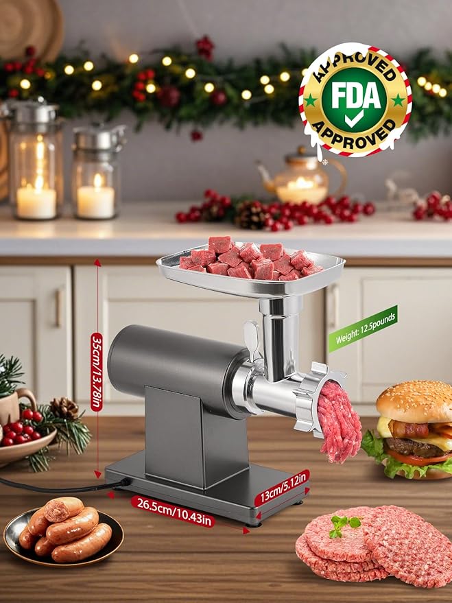 Meat Grinder Electric 3200W Meat Mincer Chopper Machine Multifunctional with Cutting Blade 3 Grinding Plates 3 Sausage Stuffers Kubbe Kit Juicer Cheese Grater Veggie Shredder