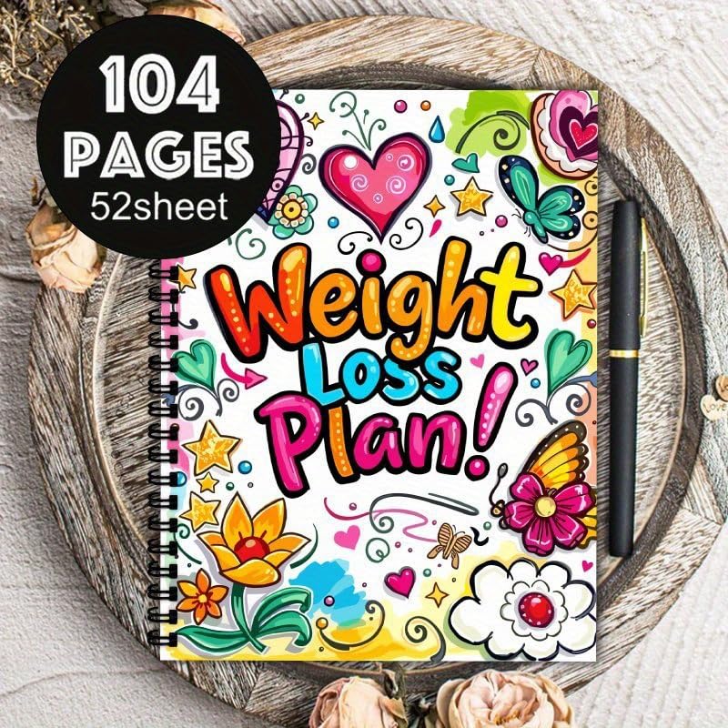 1Pc 104-Page A5 Weight Stationery Notepads with Fitness Equipment Design - Motivational Workout for Women & Men, Self-Disc...