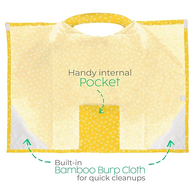 San Francisco Baby Nursing Cover, Breathable 360° Nursing Cover Up, Privacy Breastfeeding Blanket - Luxury Yellow