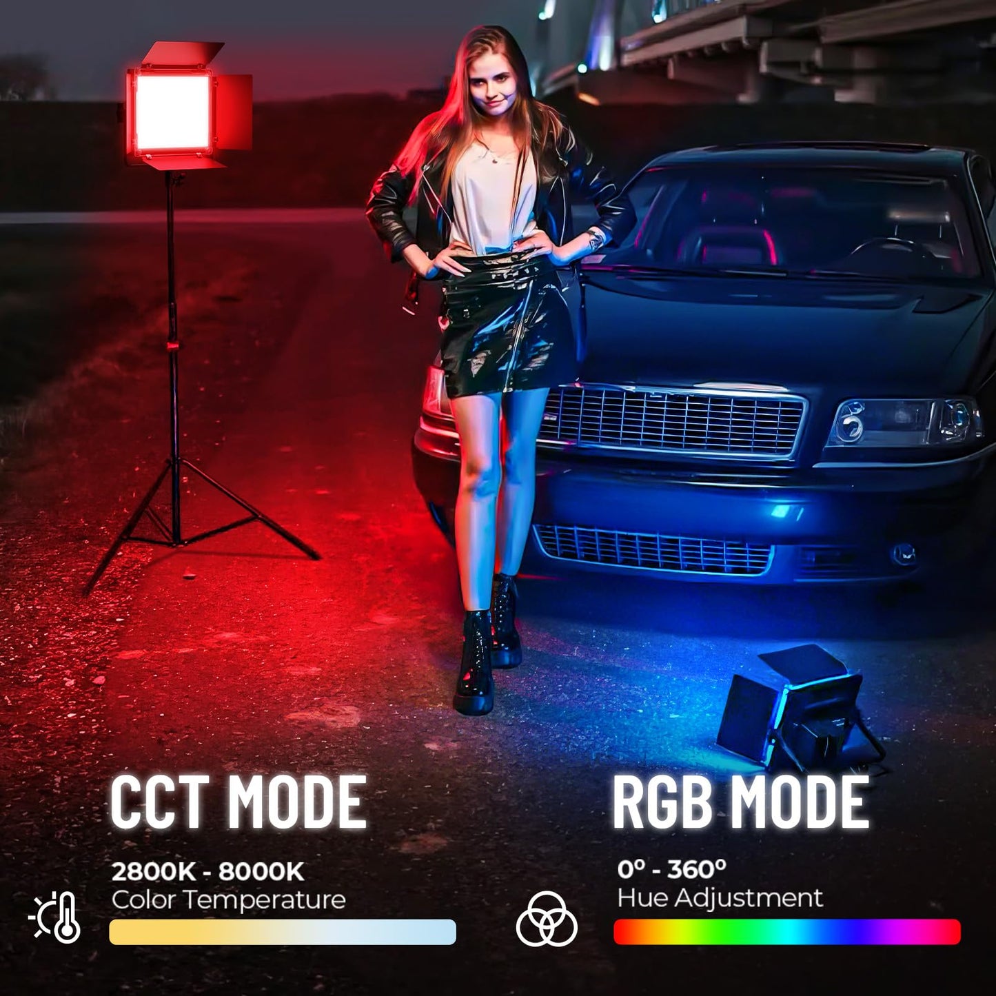 Mettlelite SPL210C RGB LED Video Light with APP Control, 360 Full Color RGB Panel, 2800K-8000K, CRI/TLCI 97+, 10 Scenes, Professional Photography Studio Lighting for YouTube/Stream/Photo/Video