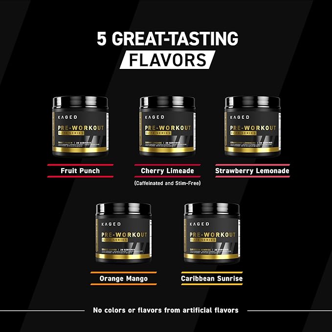 Kaged Pre Workout Powder Pre-Workout Elite for Men & Women, High Stimulant for Energy, Focus, Pumps, L-Citrulline, Beta Alanine, Creatine & 388mg of Organic Caffeine, Fruit Punch