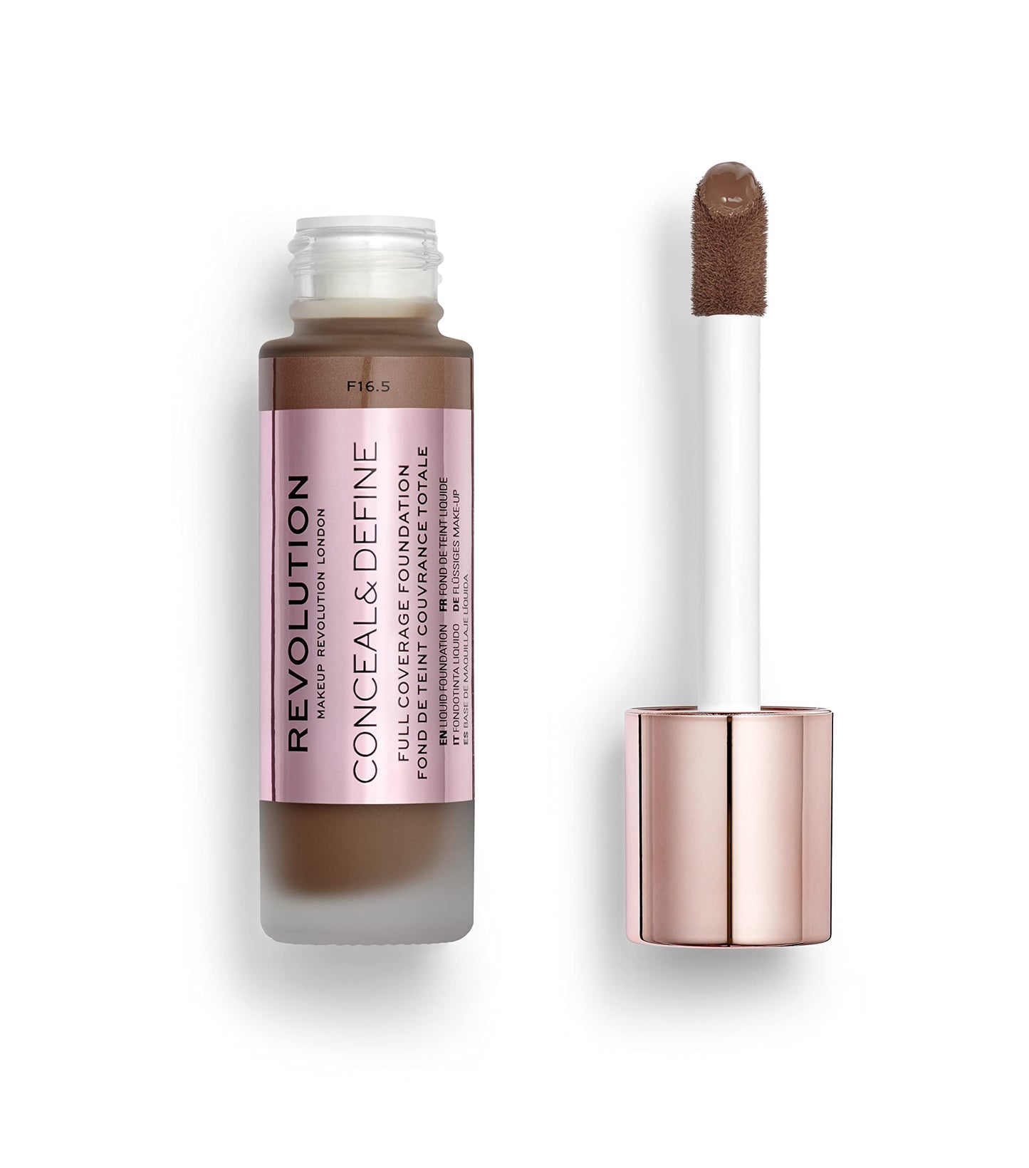 Makeup Revolution Conceal and Define Concealer, Full Coverage & Matte Finish, C17.5 for Dark/Deep Skin Tones, Vegan & Cruelty-Fr