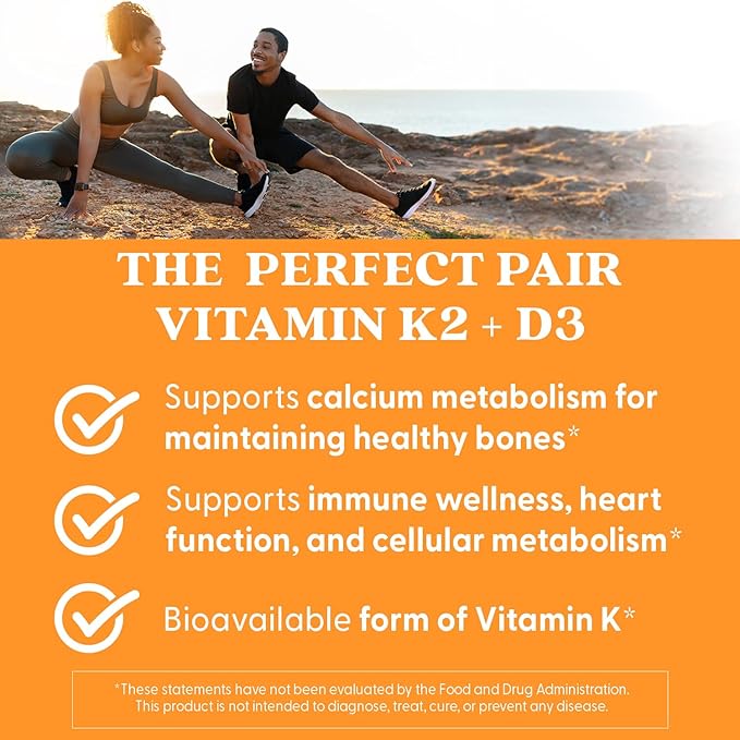 Doctor's Best Natural Vitamin K2 MK-7 Plus D3, Supports Tissue, Artery, & Bone Health, Non-GMO, Gluten Free, Soy Free, Vegetarian 60 Veggie Caps