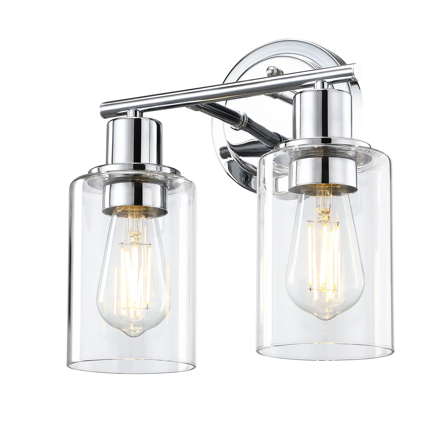 2-Light Chrome Bathroom Vanity Light Fixture Over Mirror,Chrome Vanity Lights for Bathrooms,2 Bulb Bathroom Wall Light Over Sink