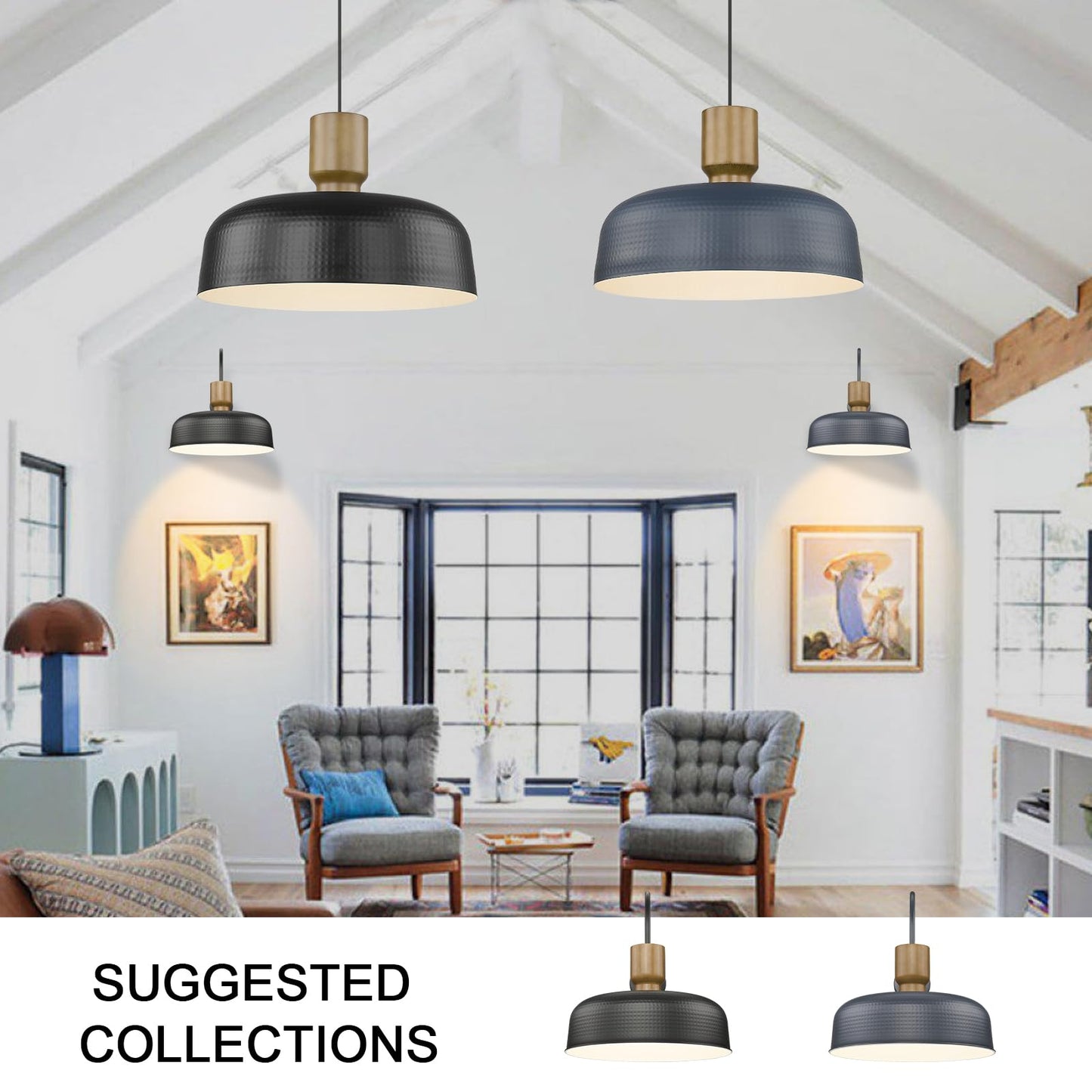 Darkaway Large Barn Light Fixtures 18Inch Dome Wall Lamps Sconces With Hammered Metal Shade  Blue Wall Lighting For Outdoor Indoor Patio Porch Hallway Garage Lights