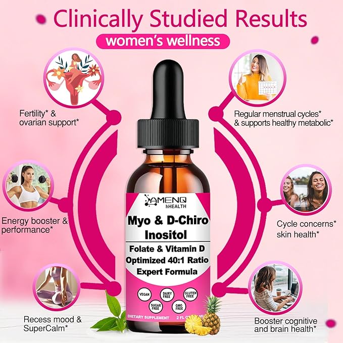 Methylfolate Supplement Liquid Drops and Myo D-Chiro Inositol Supplment Bundle