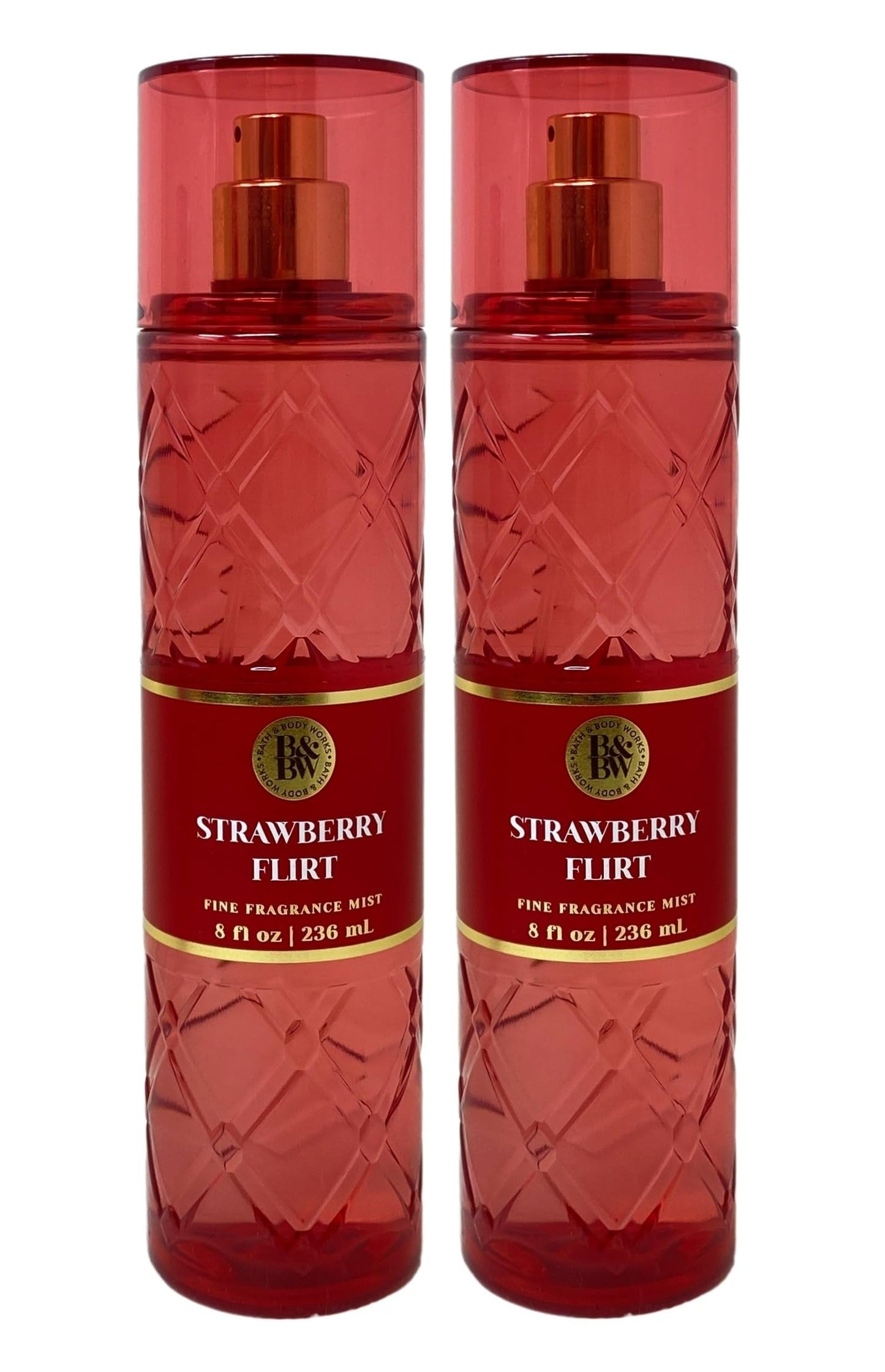Bath & Body Works Strawberry Flirt Fine Fragrance Mist Bundle - 2 Pack, 8 Fl Oz Each, Full Size