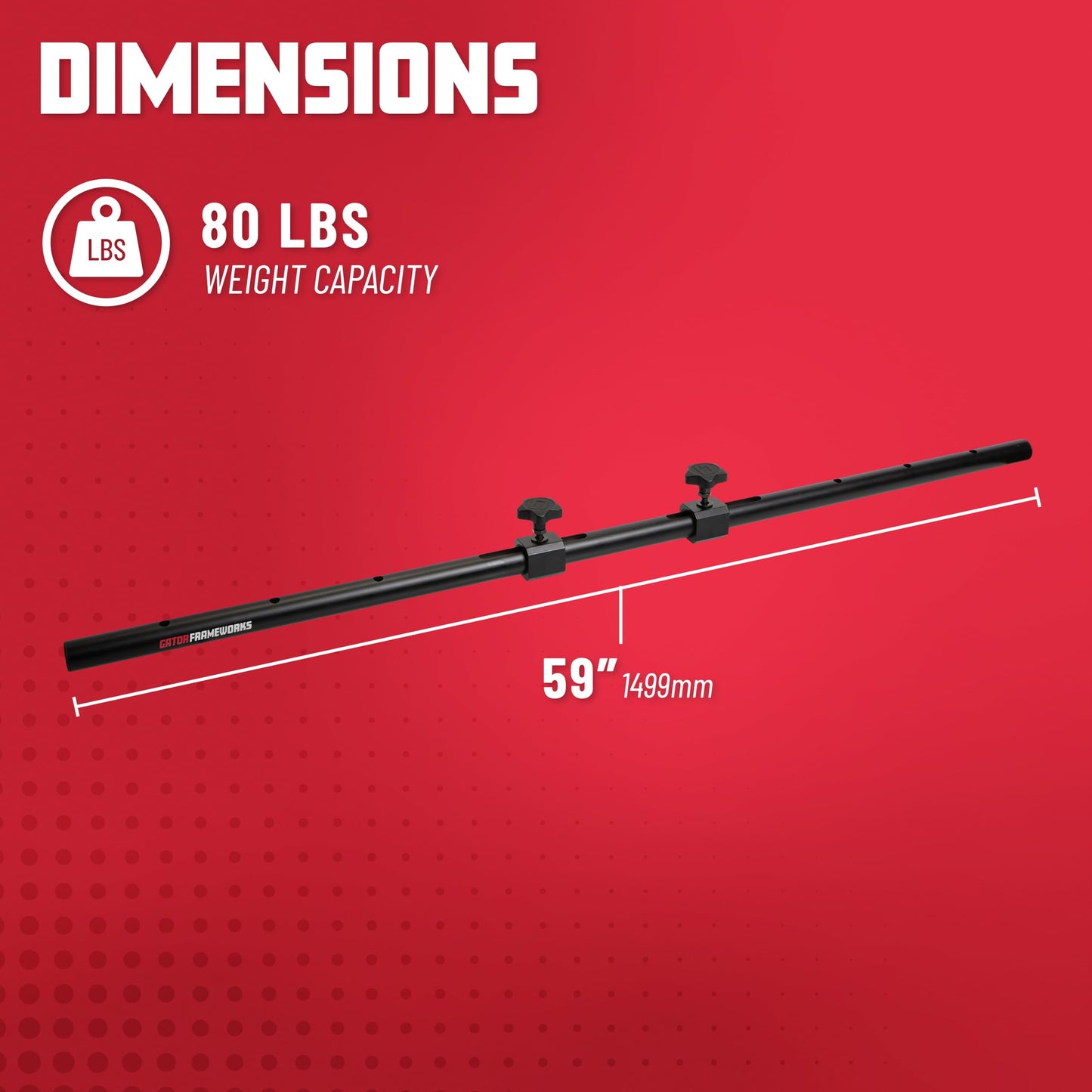 Gator Frameworks Speaker Mount Fly-Point Lighting Bar For Pa Loudspeaker (Gfw-Lightspkflymt)