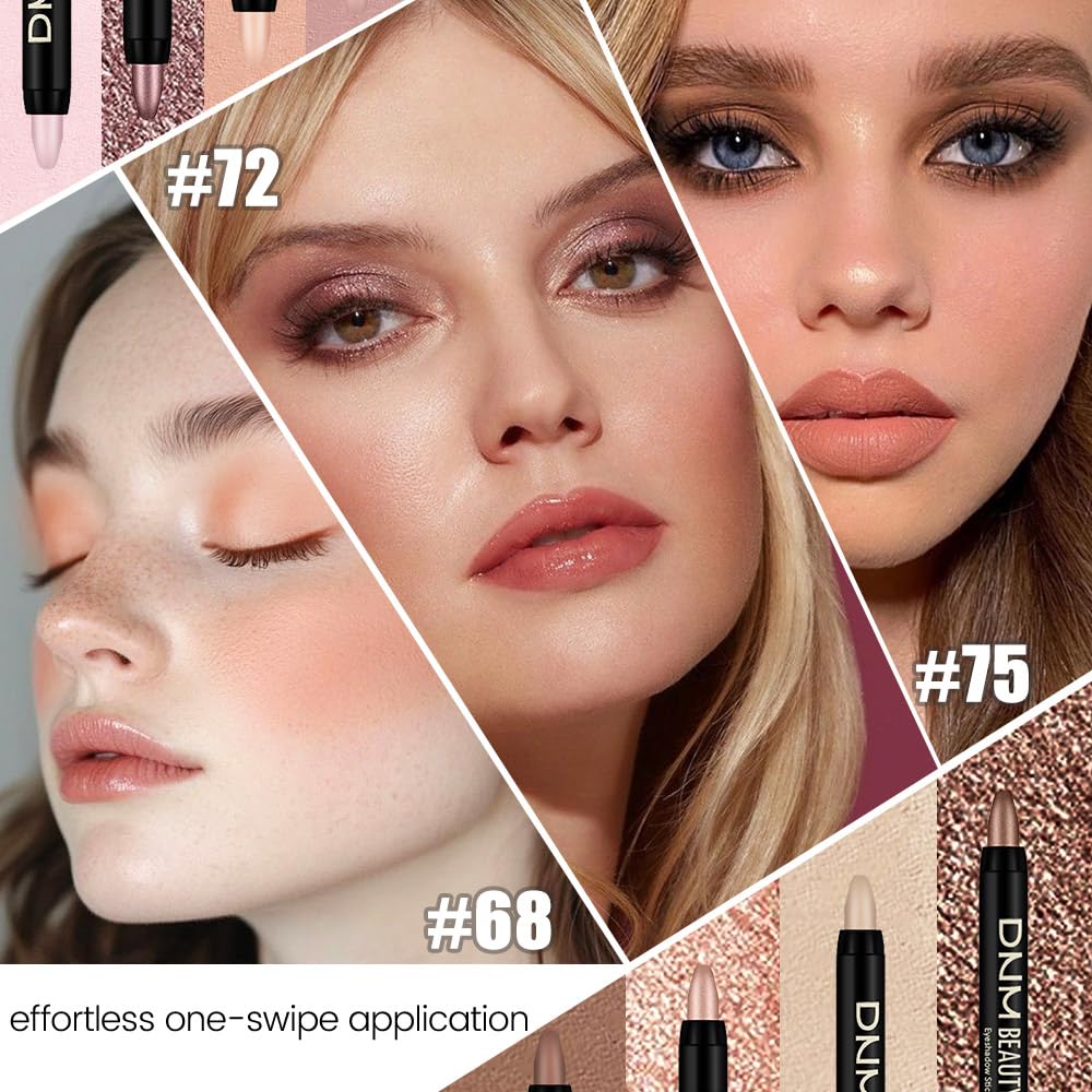 Kaely 8Pcs Cream Eye Shadow Sticks Set, Matte Shimmer Eyeliner Pencil Eyeshadow Palette Makeup, Eye Highlighter Brightener Stick