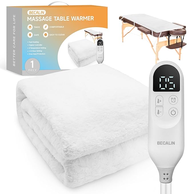 Massage Table Warmer Heating Pad Professional SPA Massage Bed Warmer with 12 Timer & 9 Heat Settings & Overheat Protection...