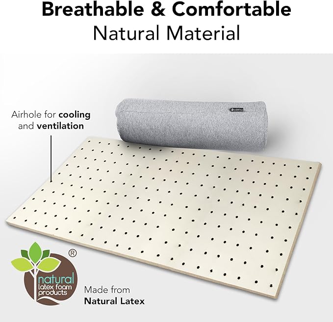 Ultra Thin Pillow 1 inch Thickness - Foldable, Rollable, Stackable - Made from Natural Latex - Low Profile, Super Flat (Soft, Pink Petal)