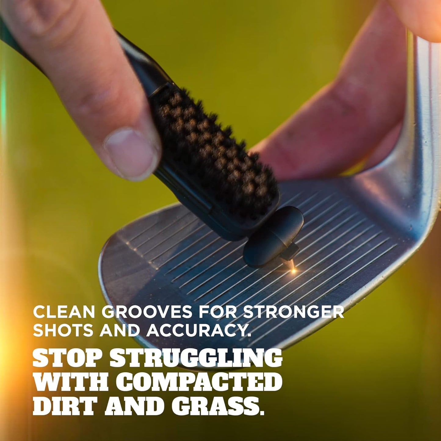 Frogger BrushPro Golf Club Cleaner with Ergonomic Grip and 2.5 ft. Retractable Cord, Sturdy Golf Club Brush and Groove Cleaner for Golfers, Golf Dad